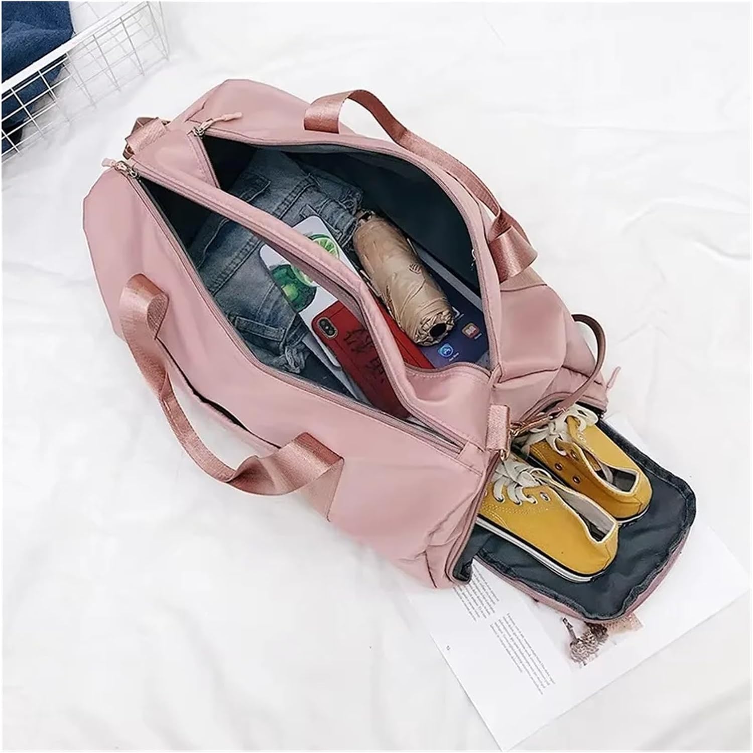 Travel Tote Bags Fitness Gym Bag Travel Backpack Women Shoulder Bags Outdoor Yoga Bag Training Luggage Bag Handbags Women Men Outdoor Sport Bags Travel Tote Bag(RD)