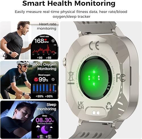Miniatura 5 de Reloj inteligente para hombres y mujeres, rastreador de actividad con podómetromonitor de sueño