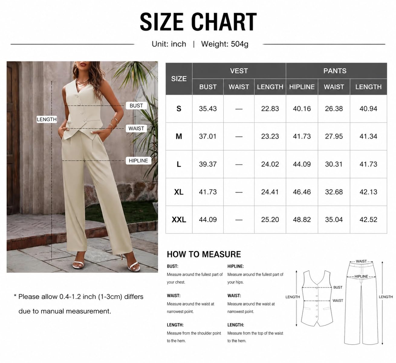 Conjunto Mujer Conjuntos De Dos Piezas Para Mujer: Trajes Casuales De Negocios Elegantes Conjuntos Asimétricos Con Chaleco Tipo Blazer Sin Mangas Y Pantalones De Pierna Ancha Conjuntos A Juego Para