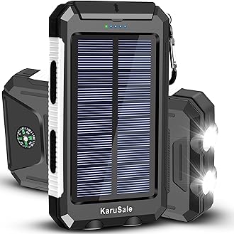 50000mah 2 LED 2 USB Battery Charger Waterproof Solar Power Bank (Black + White)