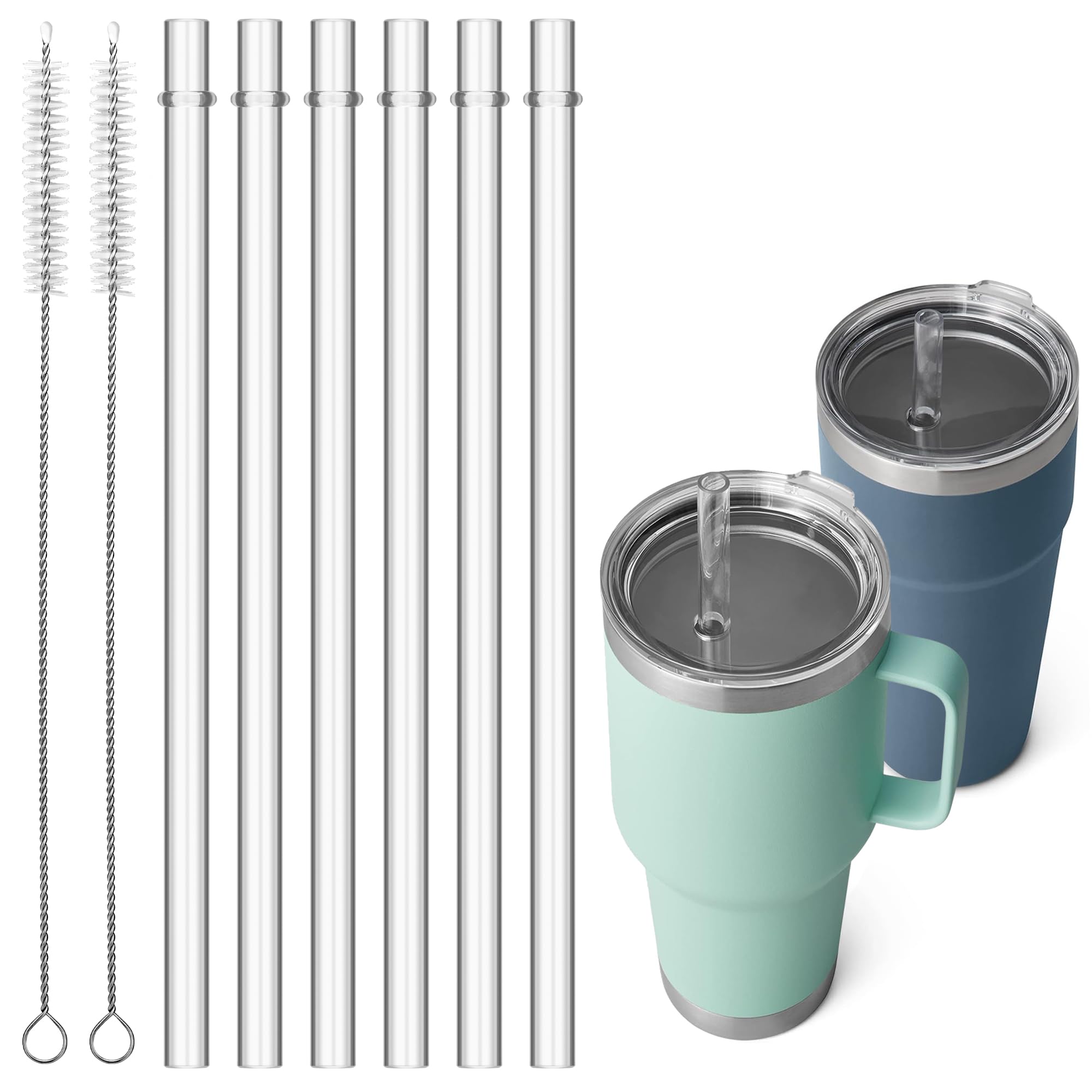 Replacement Straws for YETI Tumbler 25,26,35,42 oz Lids, 6 Pack