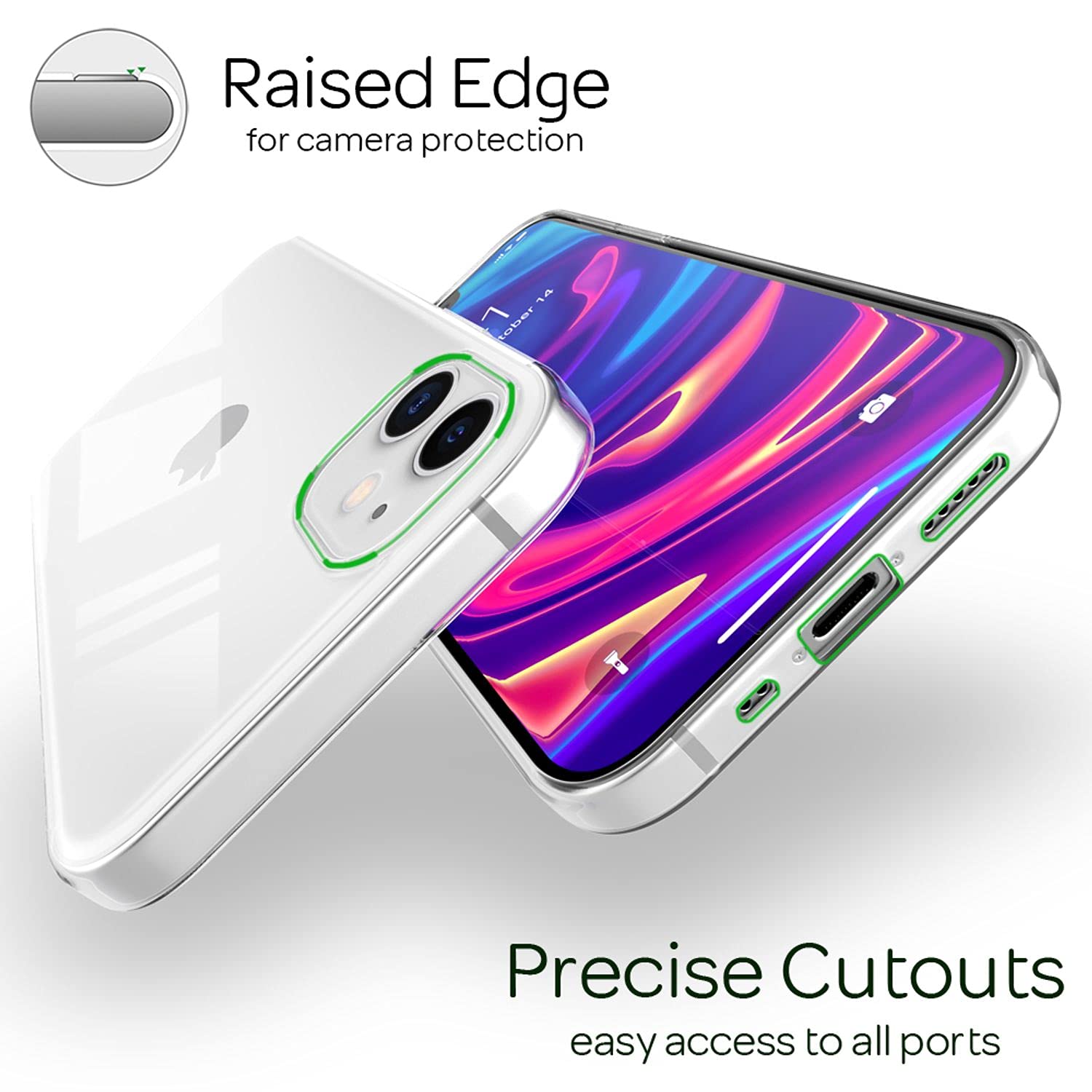 NALIA Cover Trasparente Per IPhone 12 Mini - Custodia Sottile In Silicone TPU, Cristallo, Antiurto, Morbida, Bumper Resistente, Protezione Da Graffi