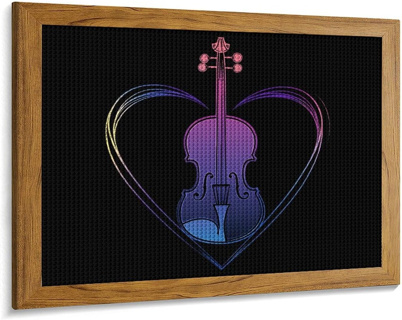 Violin Lover Printed Diamond 5D Painting Kit 16x20in DIY Full Drill Craft with Tools for Home Wall Decor Gift Yellow Wood 50 * 40cm