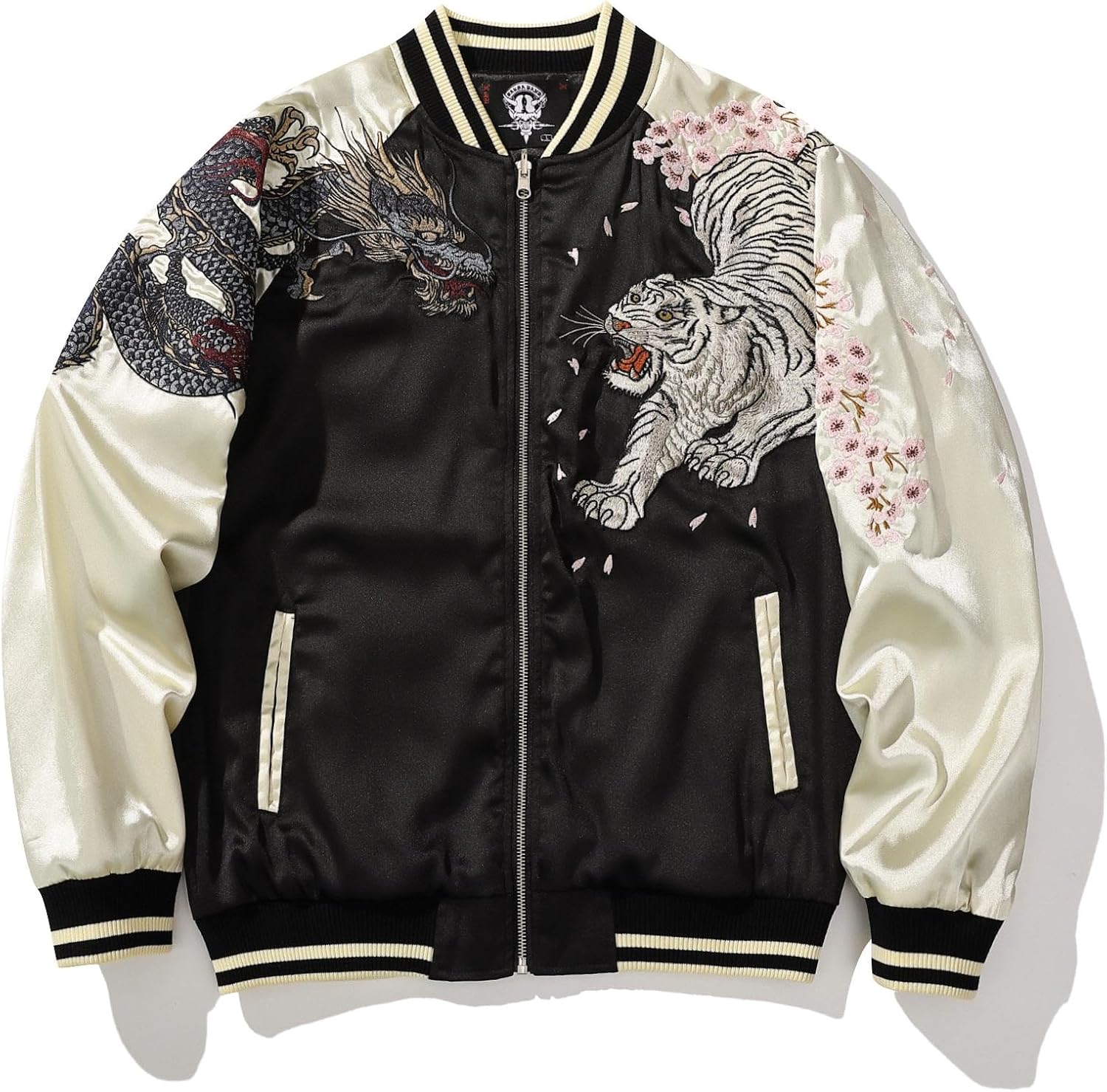 Phoenix Embroidered Men's Bomber Jacket Japanese Style Oversized Streetwear Full-Zip Spring Fall Windbreaker Coat - Image 3