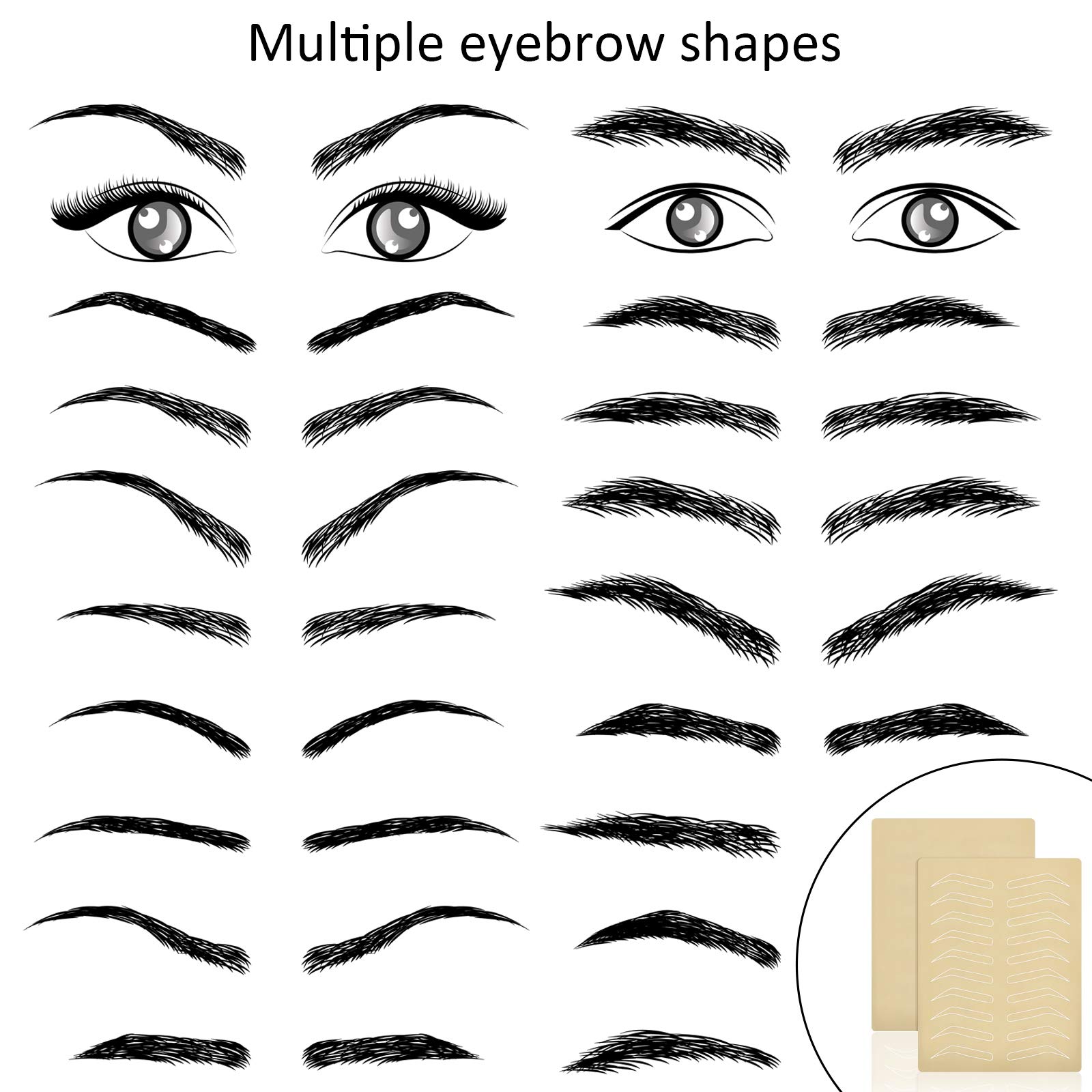 6 Piezas Pieles de Tatuaje de Cejas de Práctica de Microblading Hoja de Piel de Práctica sin Tinta Necesaria de Doble Cara (Piel de Tatuaje de Ceja Blanca)