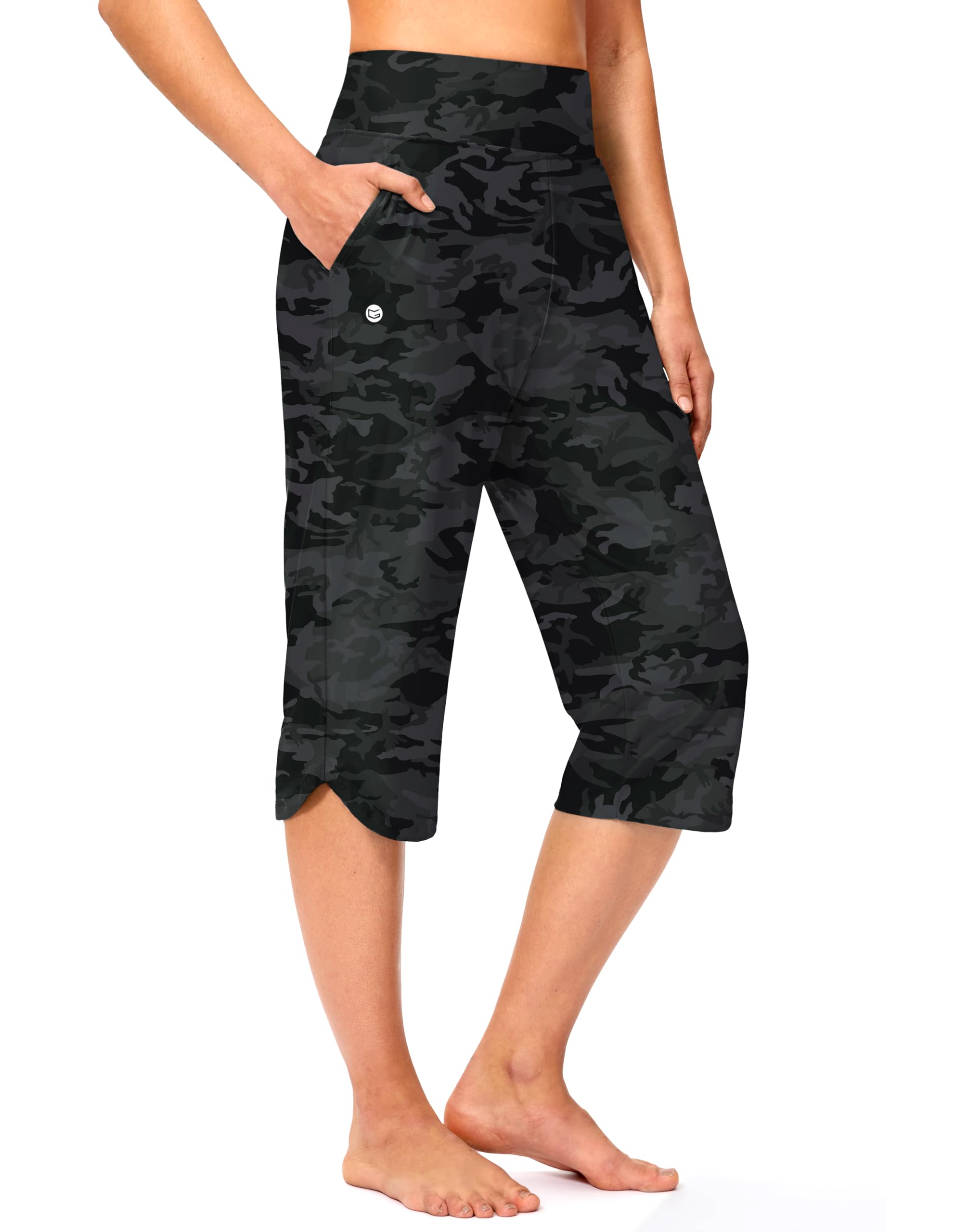 G Gradual Womens Swim Capri Pants 18 High Waisted Long Board Shorts UPF 50 Modest Swimsuits Pants with