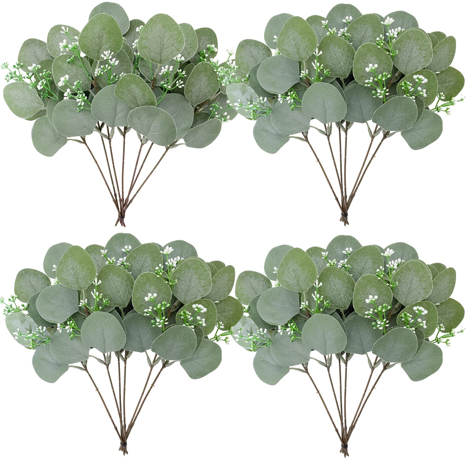 Yinghed 25pcs Artificial Eucalyptus Leaves Stems Greenery Stems for Tall Vase Flower Arrangement Crafts Greenery Bouquet Wedding Holiday Home Decor