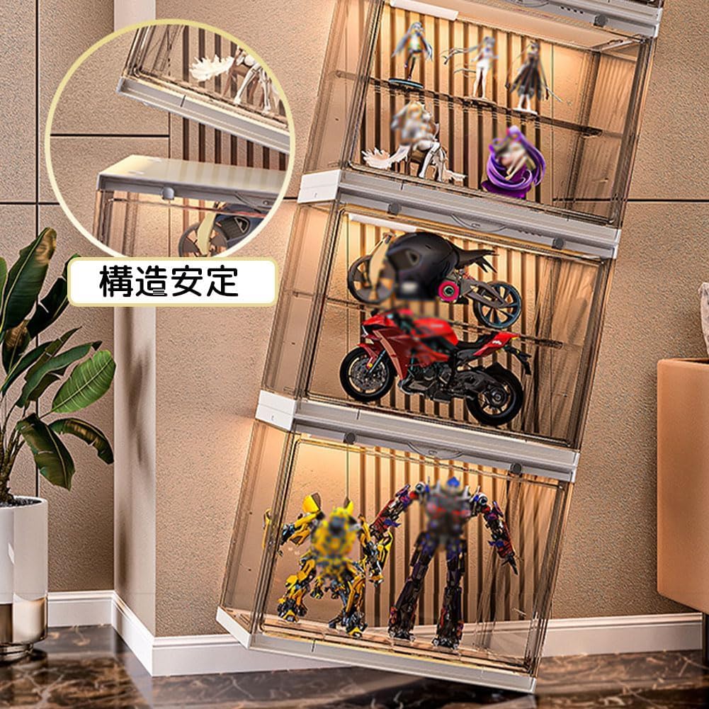 Figure Stand Figure Storage Box Large Capacity Assembled Multi-Purpose Display Stand Display Stand Assembled Display Cabinet Display Cabinet Display Cabinet (White, 8 Boxes) (White 2 Boxes)