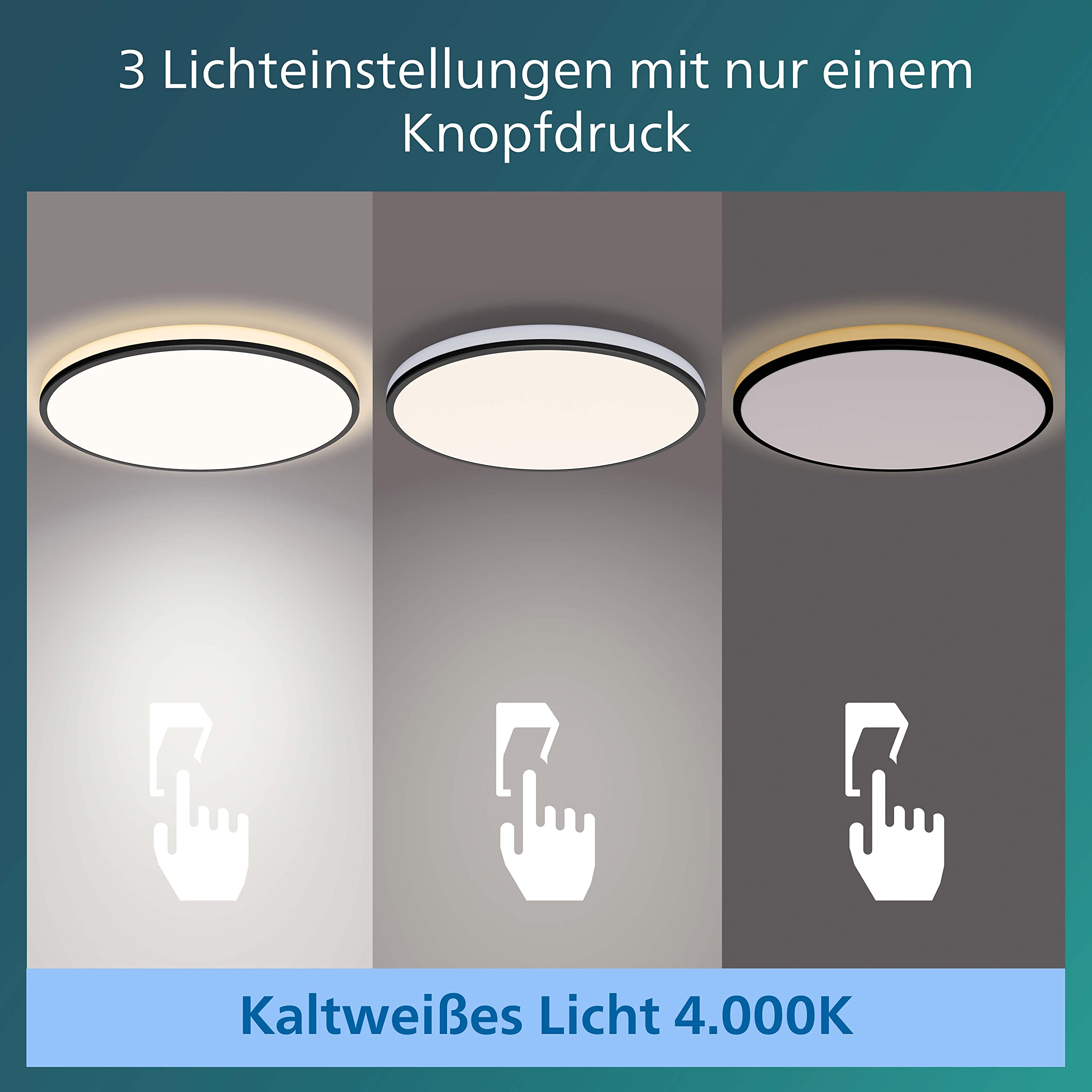 PHILIPS LED Ozziet Deckenleuchte, SceneSwitch, Schwarz