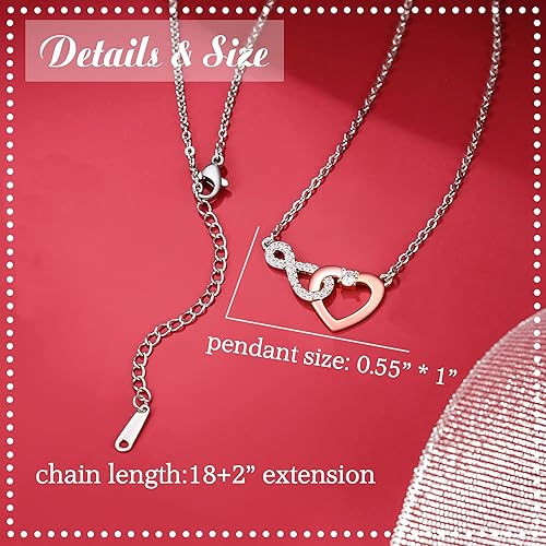 Miniatura 3 de Shonyin Delicado collar de corazón infinito para mamá en el día de la boda, madre de la novia, madre del novio, novia, dama de honor