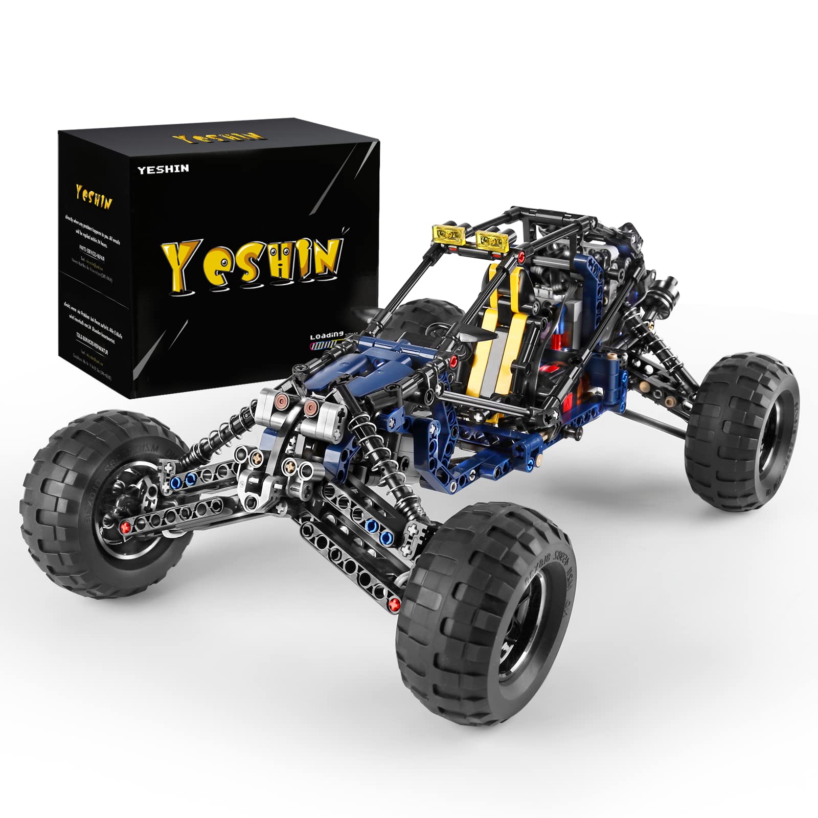 YESHIN Remote Control Off-Road Truck Building Blocks Toy for Kids, RC Buggy Car Building Kits for Boys Age 8+, DIY Fast Racing Car Set Children Birthday