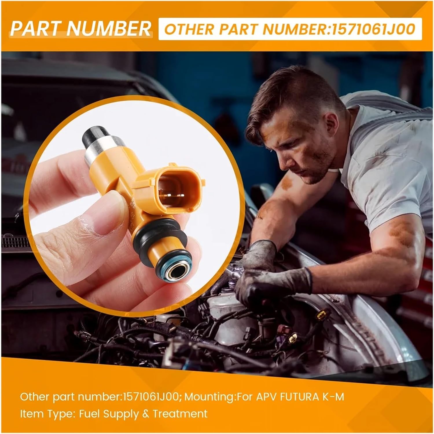 Car Fuel Injector Compatible With Suzuki APV Futura K-M 1500Cc (SL415) Part Number:15710-61J00 1571061J00