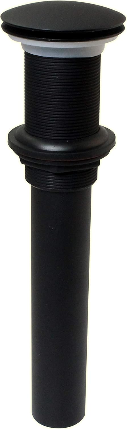 Westbrass D410A-1-62 Mushroom Style Pop-Up Stopper Drain for Vessel/Bowl Sinks with No Overflow, Matte Black