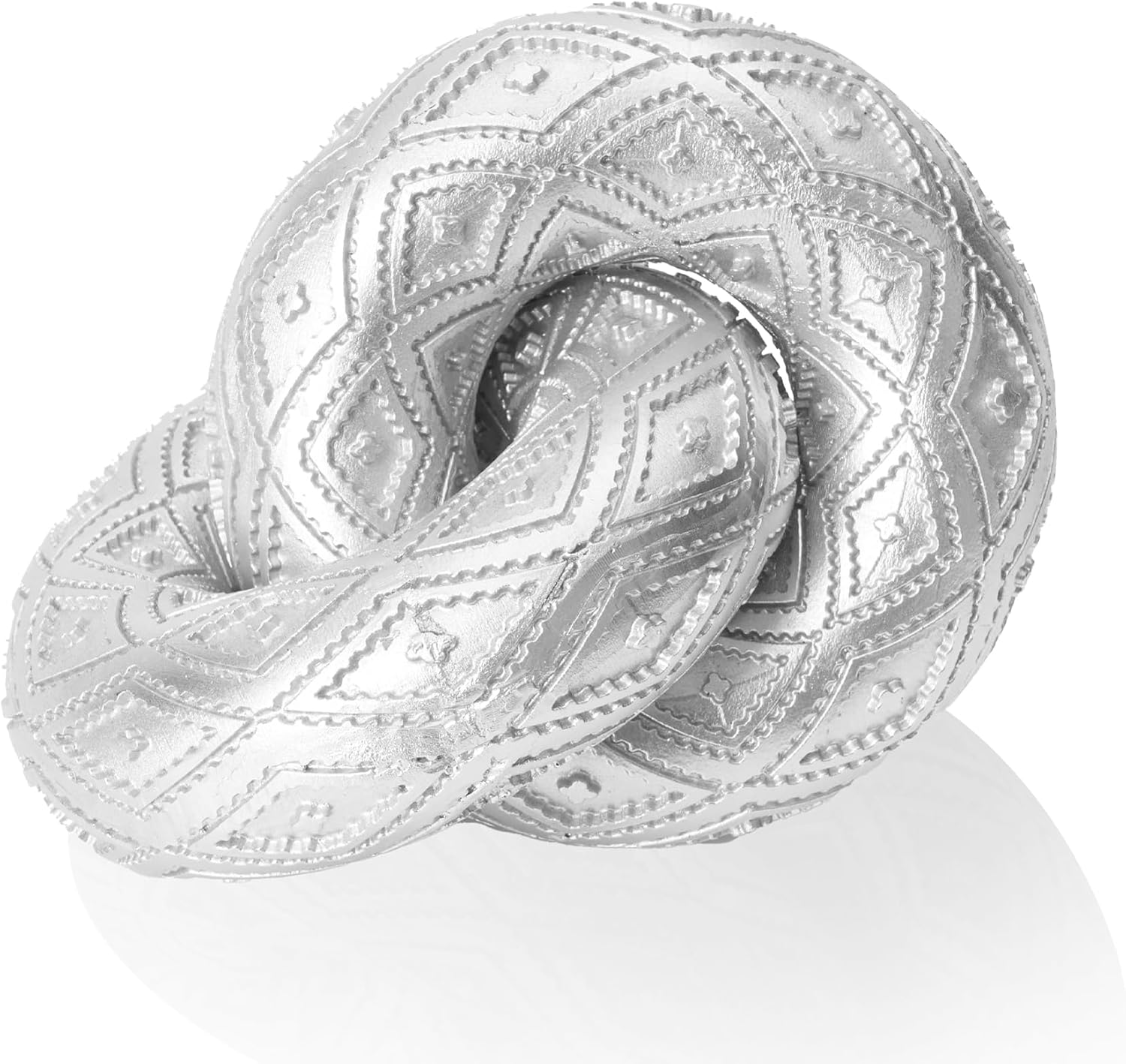 Knot Chain Link for Coffee Table Decor, 2 Link Resin Aesthetic Decor Decorative Chain Knot, Silver Accent Cool Stuff to Put on Shelf, Boho Minimalist Knot Decor for Neutral Home Decor