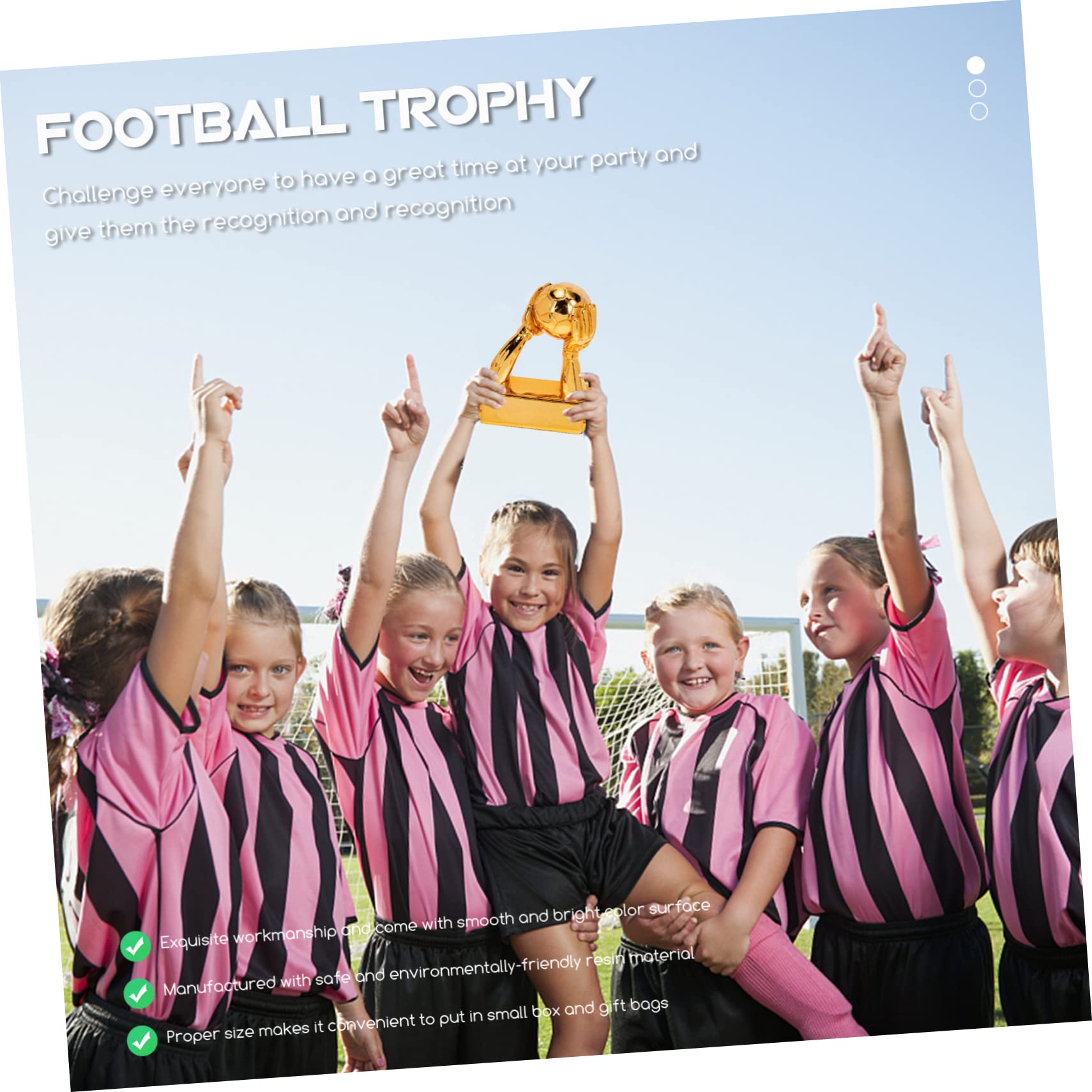 Toyvian Football Trophy for Boys and Girls Team Resin Craft Award Decorative Soccer Cup
