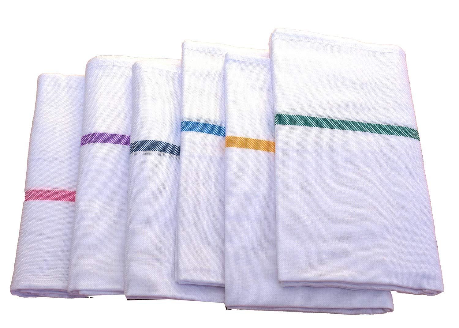 IGNOTO (Pack of 2 Handloom White Cotton Bath Towel/Kerala Thorthu