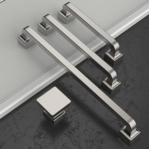 Miniatura 5 de Asidrama - Paquete de 10 manijas de latón cepillado para alacena, con agujero central de 19 centímetros, tiradores y accesorios dorados para