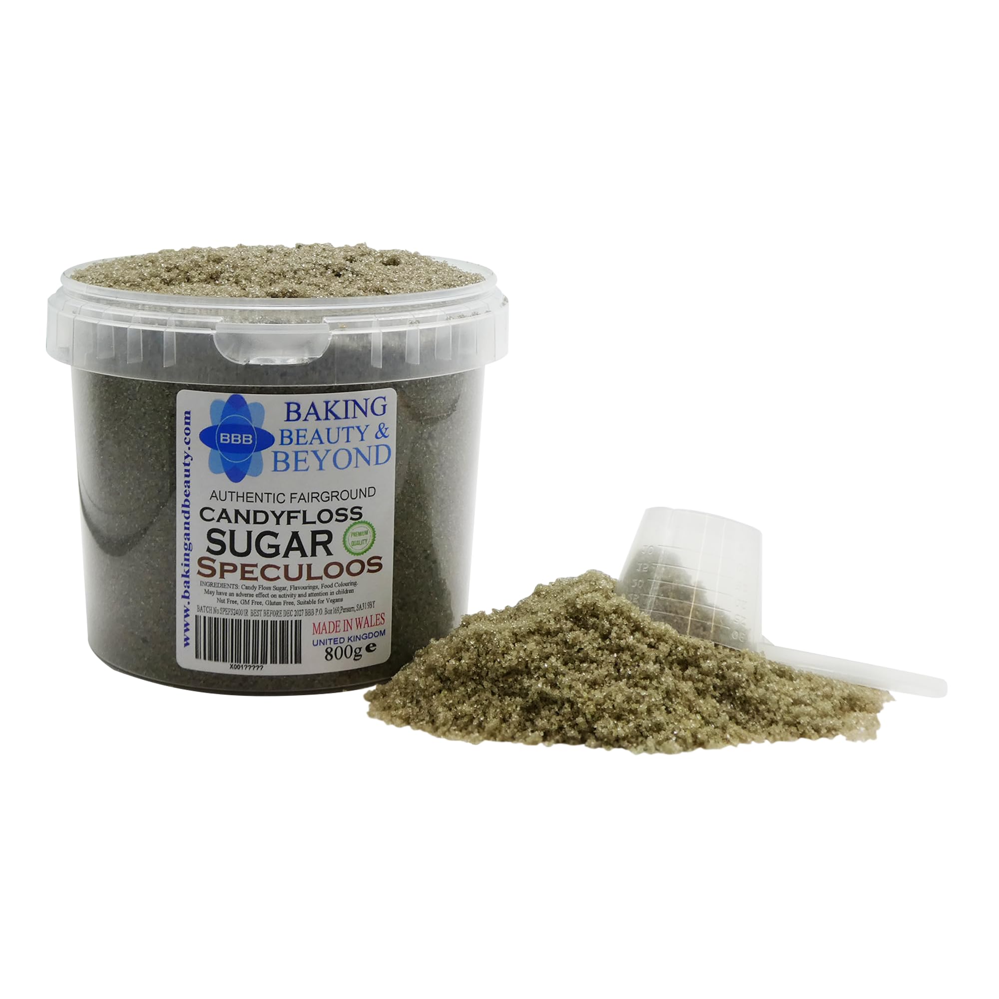 Baking Beauty and Beyond Premium Candy Floss Sugar 800g - Speculoos (Biscoff) Flavour โ image 1