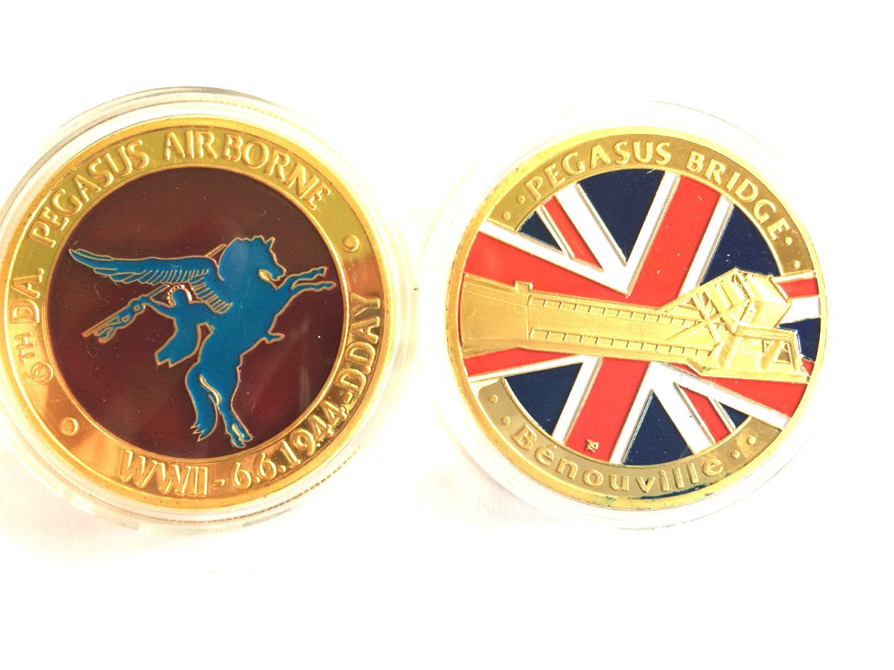 Cross My Heart Gold Pegasus Bridge Airborne 6Th Da World War 2 Ww2 D-Day Benouville Coin 40Mm Diameter