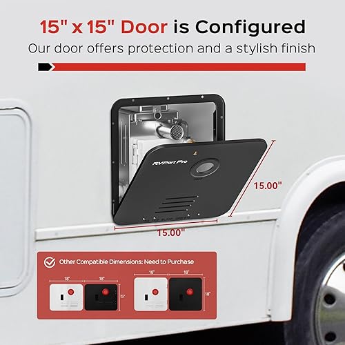 Vista 7 de RVPart Pro GT60 - Calentador de agua sin tanque para autocaravana, con puerta negra de 15 x 15 pulgadas (estándar para instalación inicial)