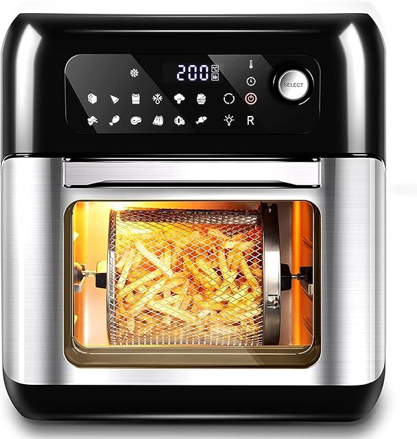 Air Fryer Oven, Uten 10L Digital Air Fryers Oven, Smart Tabletop Oven with 12 Preset Menus, LED Touch Screen Temperature and Control for Baking with Recipe, 1500W