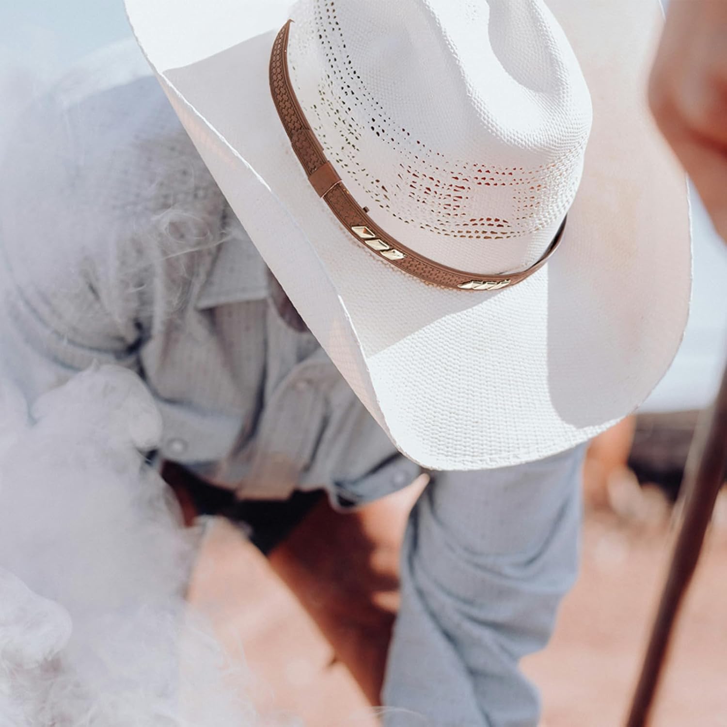 Gamboa Hat Bands for Cowboy and Cowgirl Western Accesories for Men and Women Leather Style Hat Belt Band - Image 5