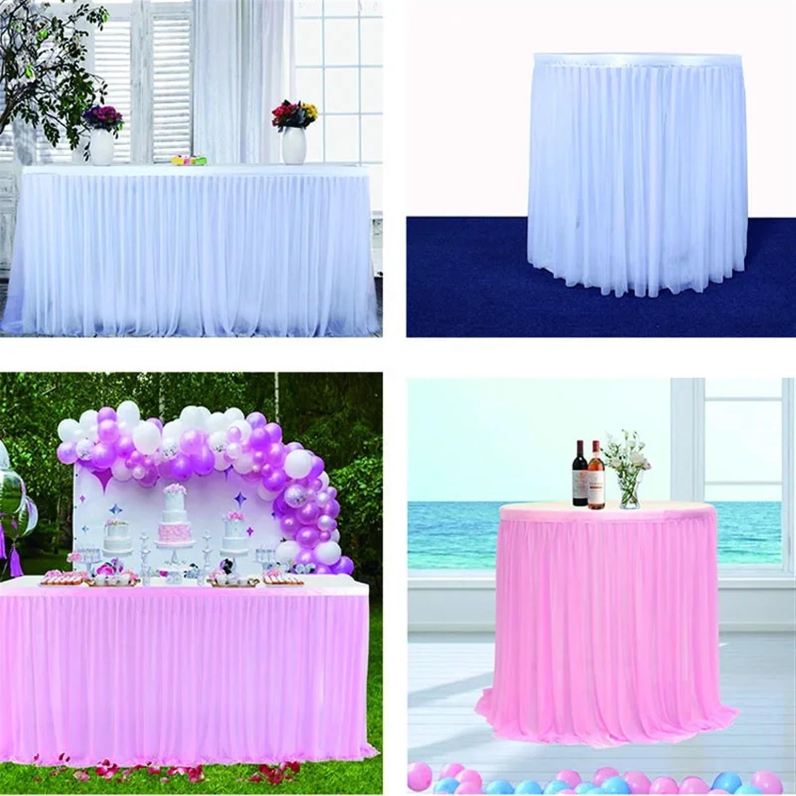 Faldón de Mesa Cubierta de falda mesa boda