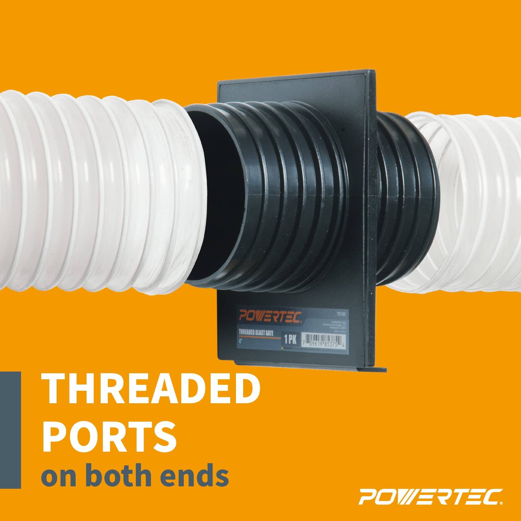 POWERTEC 70192-P2 Puerta de chorro de doble rosca de 4 pulgadas, paquete de 2
