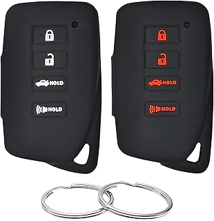 Silicone Rubber Key Fob Cover Compatible with 2013-2021 Lexus ES300h ES350 GS350 GS450h IS200t IS300 IS350 LX570 NX200t NX300h RC350 RX350 RX450h HYQ14FBA