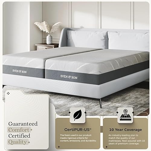 Miniatura 3 de Sven & Son Colchón de espuma viscoelástica de gel, materiales de primera calidad, espuma certificada CertiPUR-US, fabricado en los Estados Unidos,