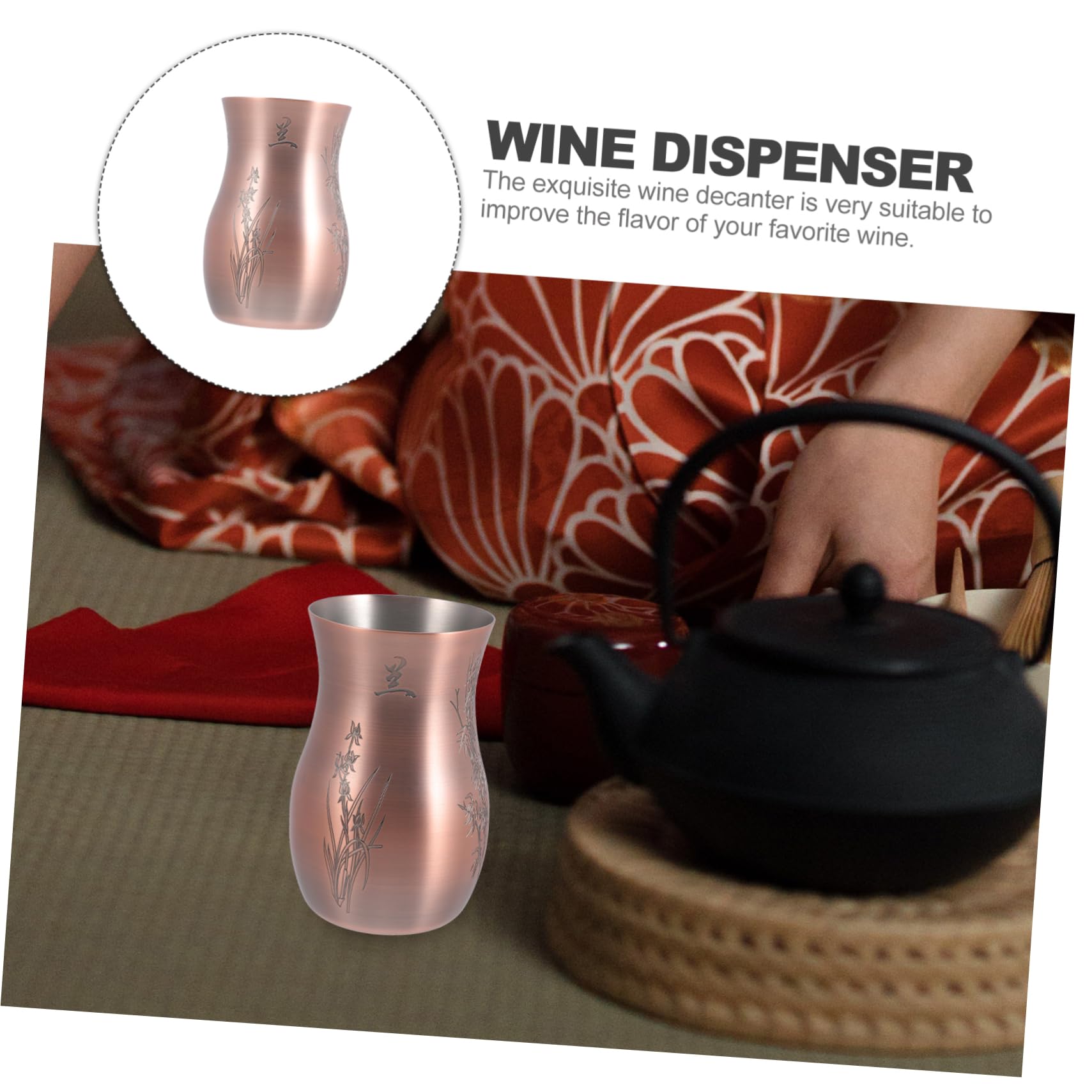 OUNONA Wine Dispenser and Decanter Vintage Metal Wine Pitcher for Home Use Elegant Whiskey and Liquor Divider Fine Workmanship and Practical Design