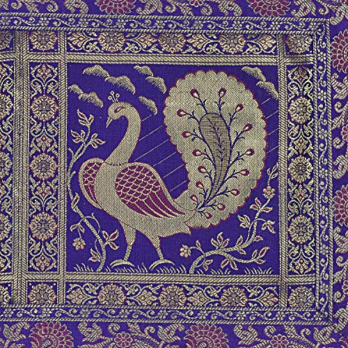 Real Online Seller Indian Handmade Peacock Design Table Runner.Traditional Decorative Ethnic Kitchen Table Cloth for Wedding Bridal Birthday Party Decorations. 60 X 16 Inch Blue Color by Real Online Seller - Used condition - Image 2