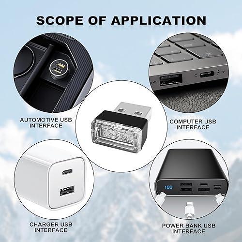 Miniatura 5 de 7 piezas USB LED lámpara de ambiente interior del coche, iluminación ambiental LED nocturna, mini luz LED USB, iluminación de decoración interior,