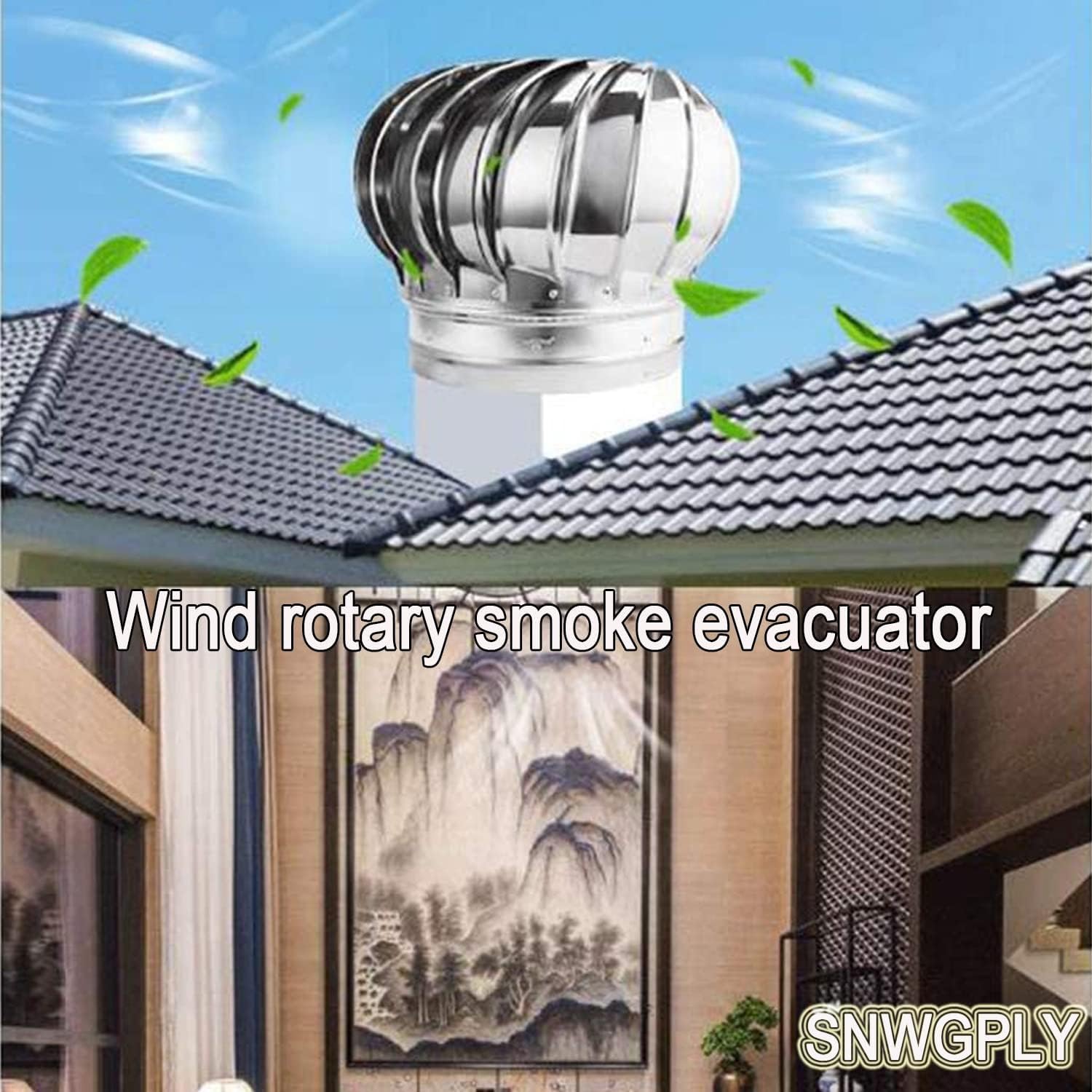 capucha de chimenea, Resistente a la intemperie, larga vida útil, para conductos de ventilación fábrica, cubierta protectora lluvia para tuberías(150mm(5.9in))