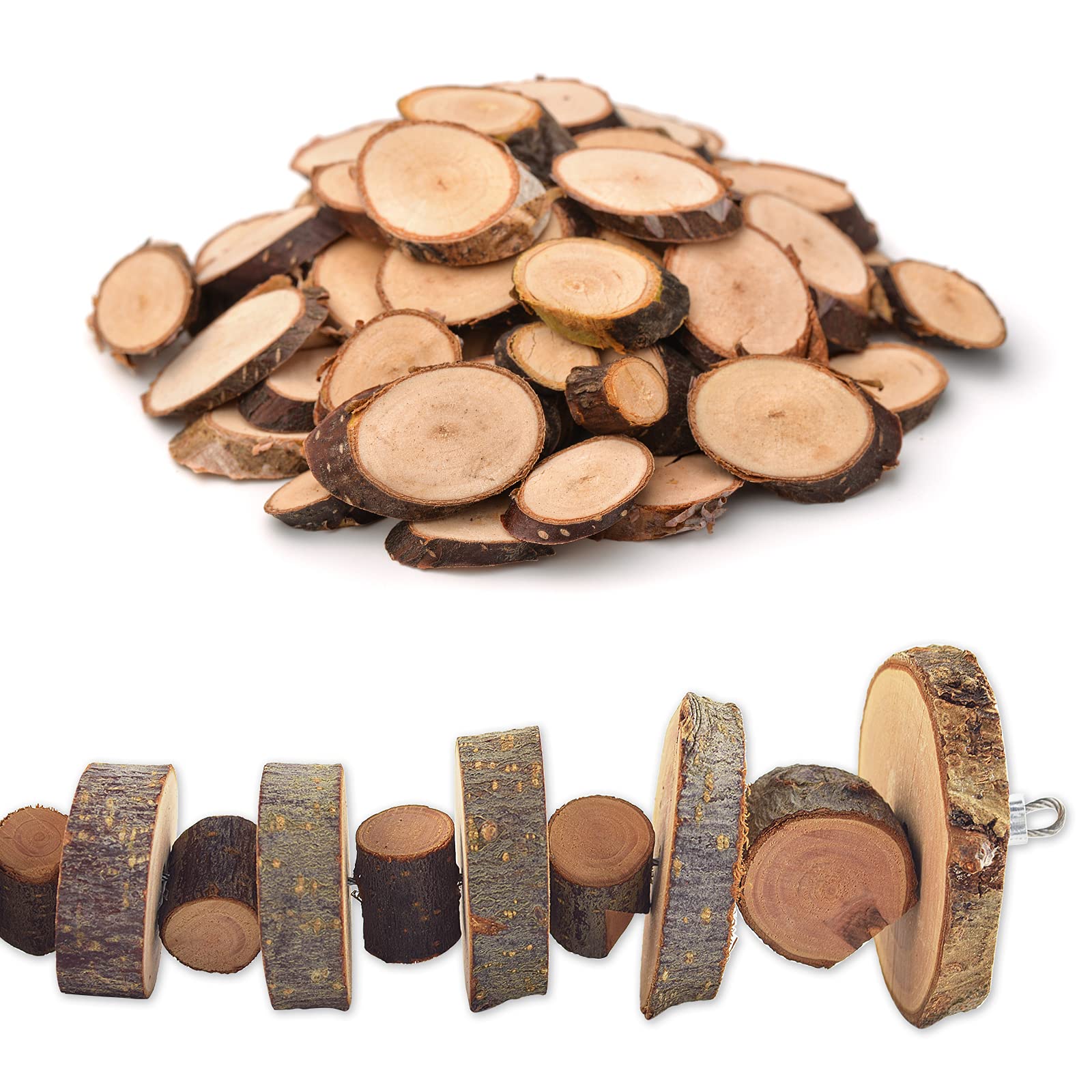 JINGLAN Juguetes masticables de Madera de Manzana orgánica, Paquete de 2 pequeños bocadillos de Animales Juguetes adecuados para Conejos, Chinchilla, cobayas, hámsters Dientes molienda