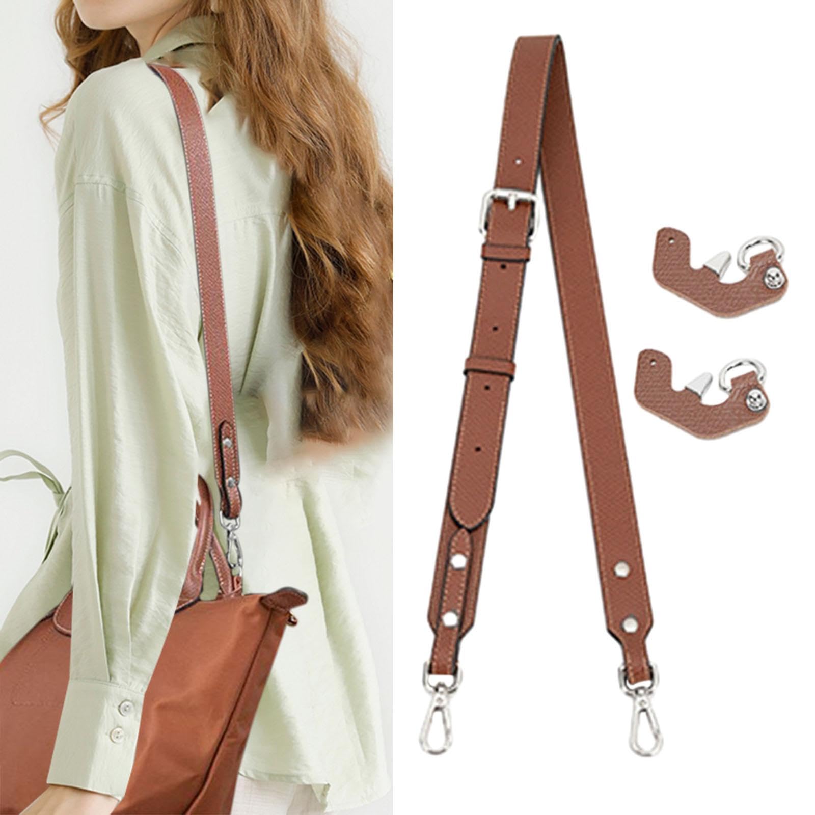 MERISHOPP Shoulder Strap Durable Purse Strap for Shoulder Handbags DIY Bag Accessories Brown Silver Buckle 4