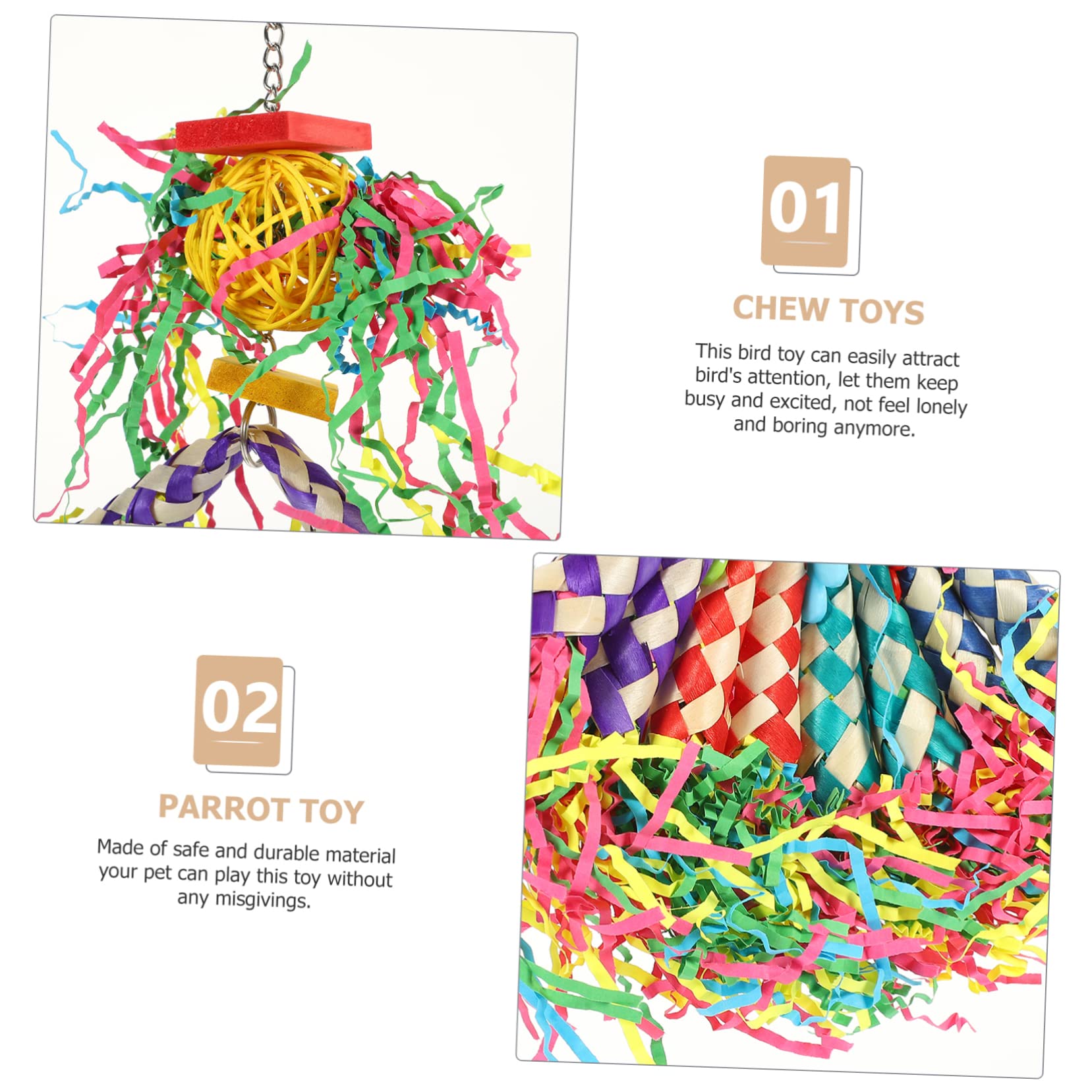 BESPORTBLE Lot De 2 Jouets À Mordre pour Perroquets Balançoires pour Perroquets Jouets À Mâcher pour Oiseaux À Mordre pour Et Oiseaux
