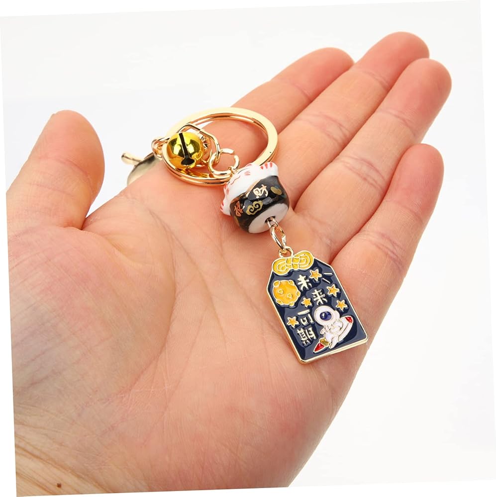 CHILDWEET 2pcs Adorable Japanese Luck Cat Keychain Pendant Waving