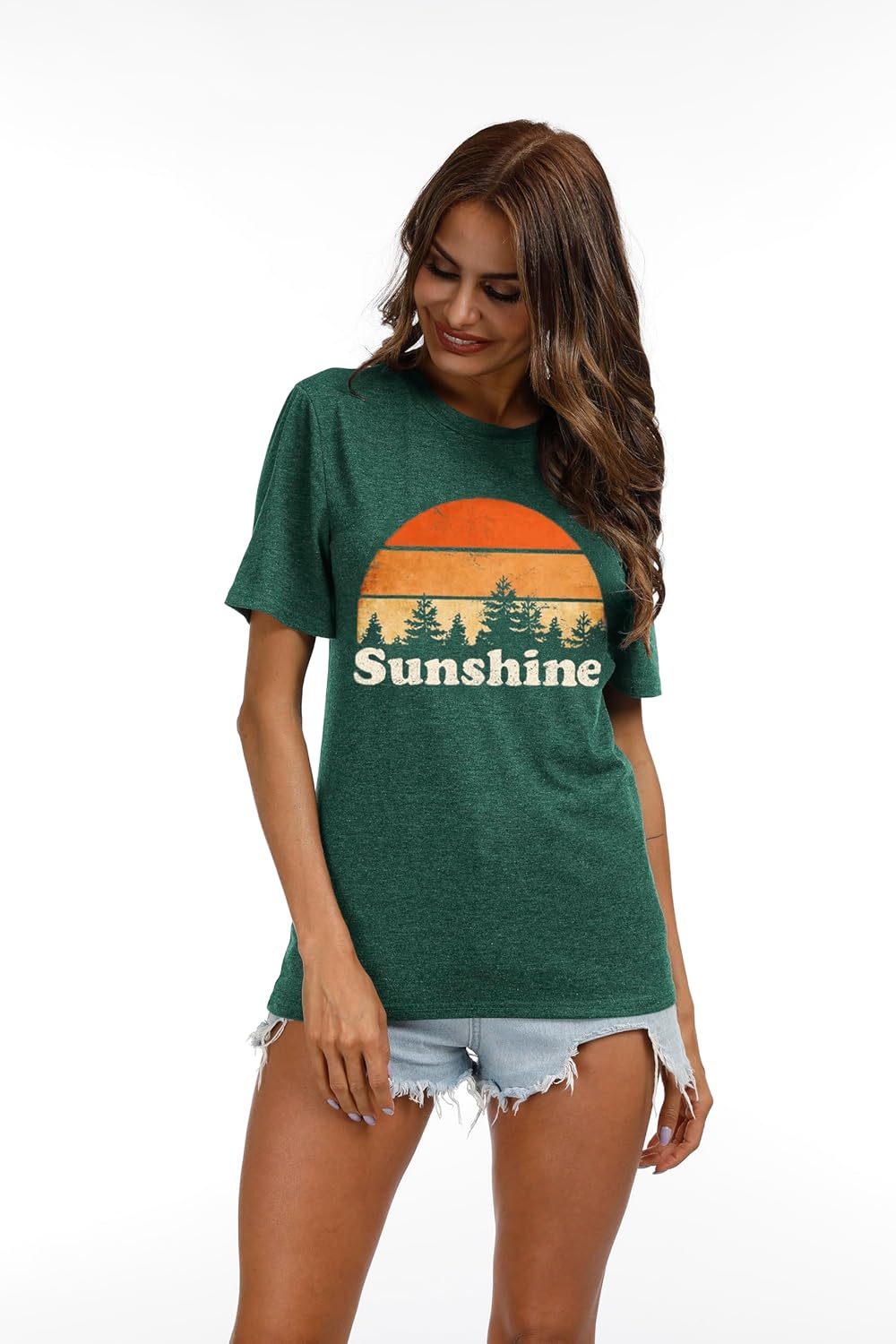 T Shirts for Women Graphic Tees Vintage Printed Short Sleeve Shirt Crewneck Loose Fitting Tops Casual Basic Cute Blouses - Image 3