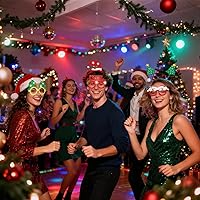 Vista 6 de Juego de 12 diademas de Navidad y marcos de gafas, lindas diademas de Navidad, accesorios para mujeres y hombres, regalos de fiesta de Navidad