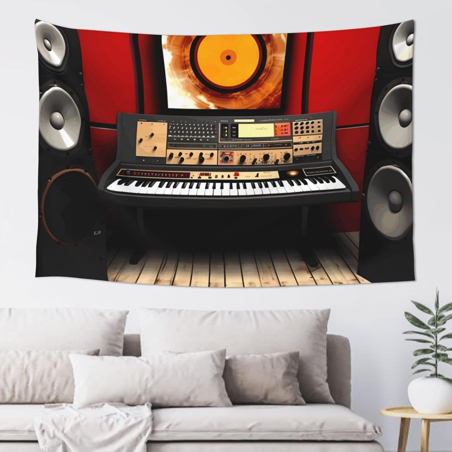 WEIHAKO Tapestry Wide Wall Hanging Tapestry Lightweight Wall Blanket music studio Tapestry Vintage Mural Wall Art Home Decor Aesthetic Tapestries for Bedroom Dorm Living Room 60x40 Inch