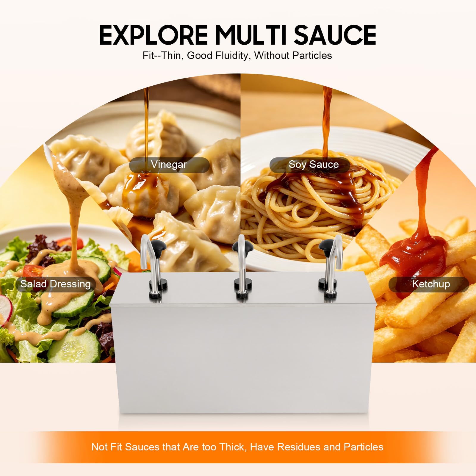 Distributeur de pompe à sauce, pompe à sauce, distributeur de sauce, distributeur de moutarde, ketchup (4 l x 3)