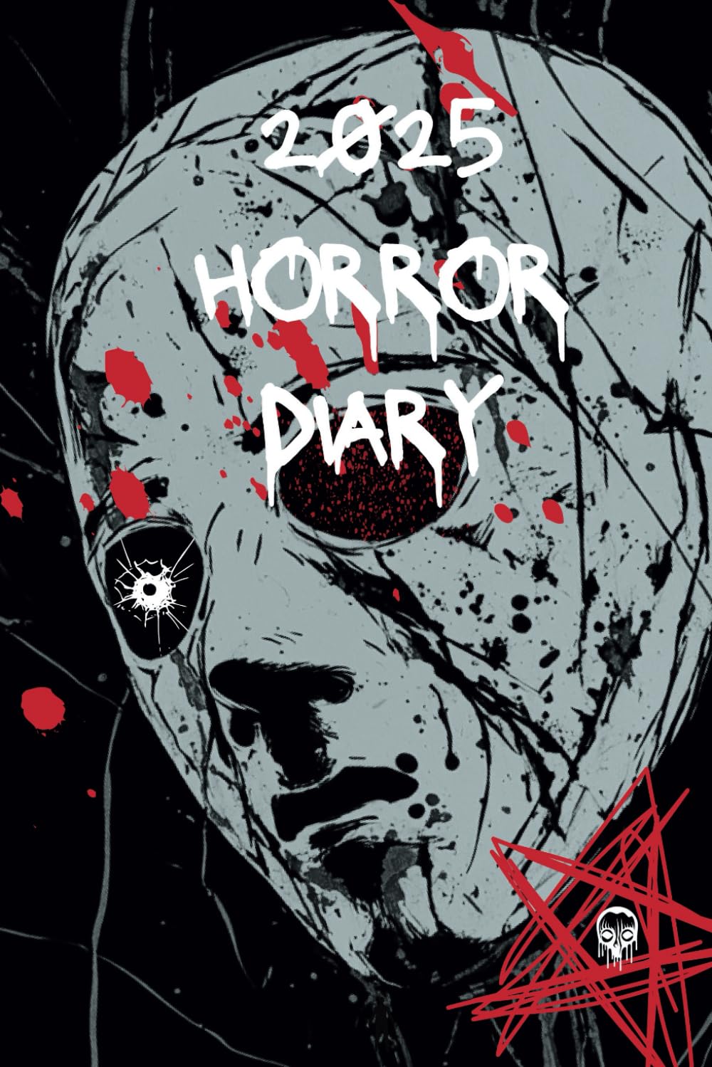 2025 Horror Diary: Skull Death Mask Variant. Every day fully illustrated. Week to View. 6″ x 9″.