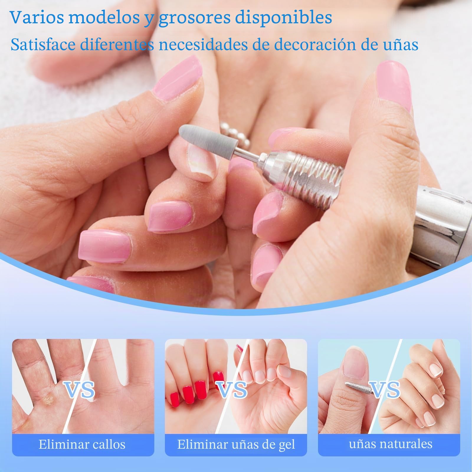 6 Piezas Fresas Torno para Uñas, Brocas de Carburo de Tungsteno, 1 Cepillo, 3/32 Pulgadas Brocas para Torno de Uñas para Eliminación de Gel Acrílico Cutícula (StilC)