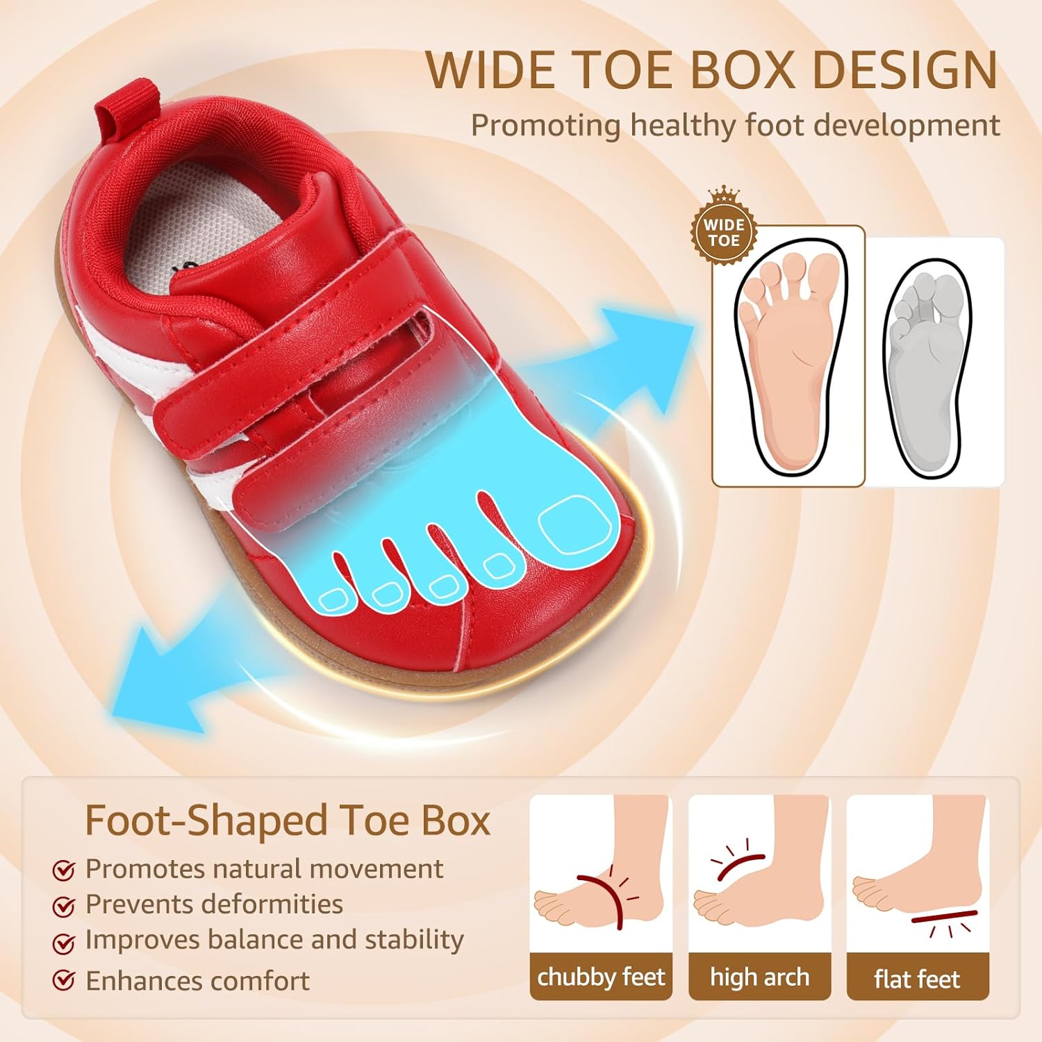Toddler Wide Toe Box Barefoot Shoes Girls Boys Sneakers Zero Drop Fashion Kid Tennis Running Shoes Lightweight Non-Slip Comfortable First Walking Shoe Outdoor Activities School - Image 4