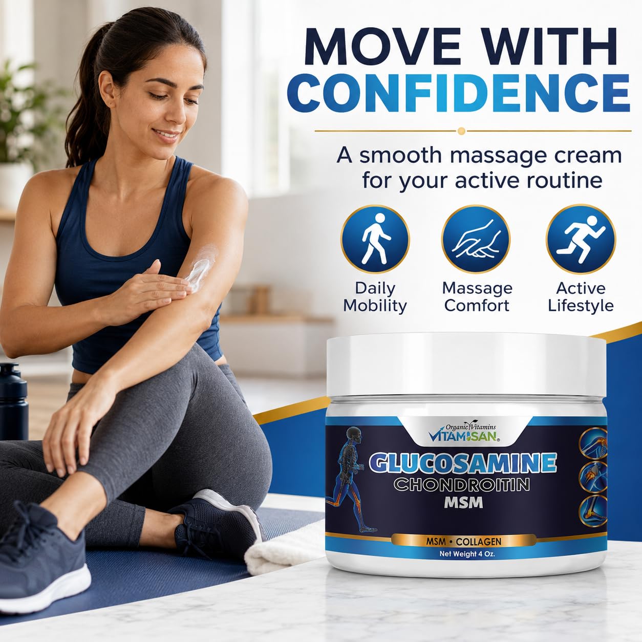 VITAMISAN Glucosamine Chondroitin MSM Collagen and Arnica Cream 4 OZ 2 Pack — Amazon image 8