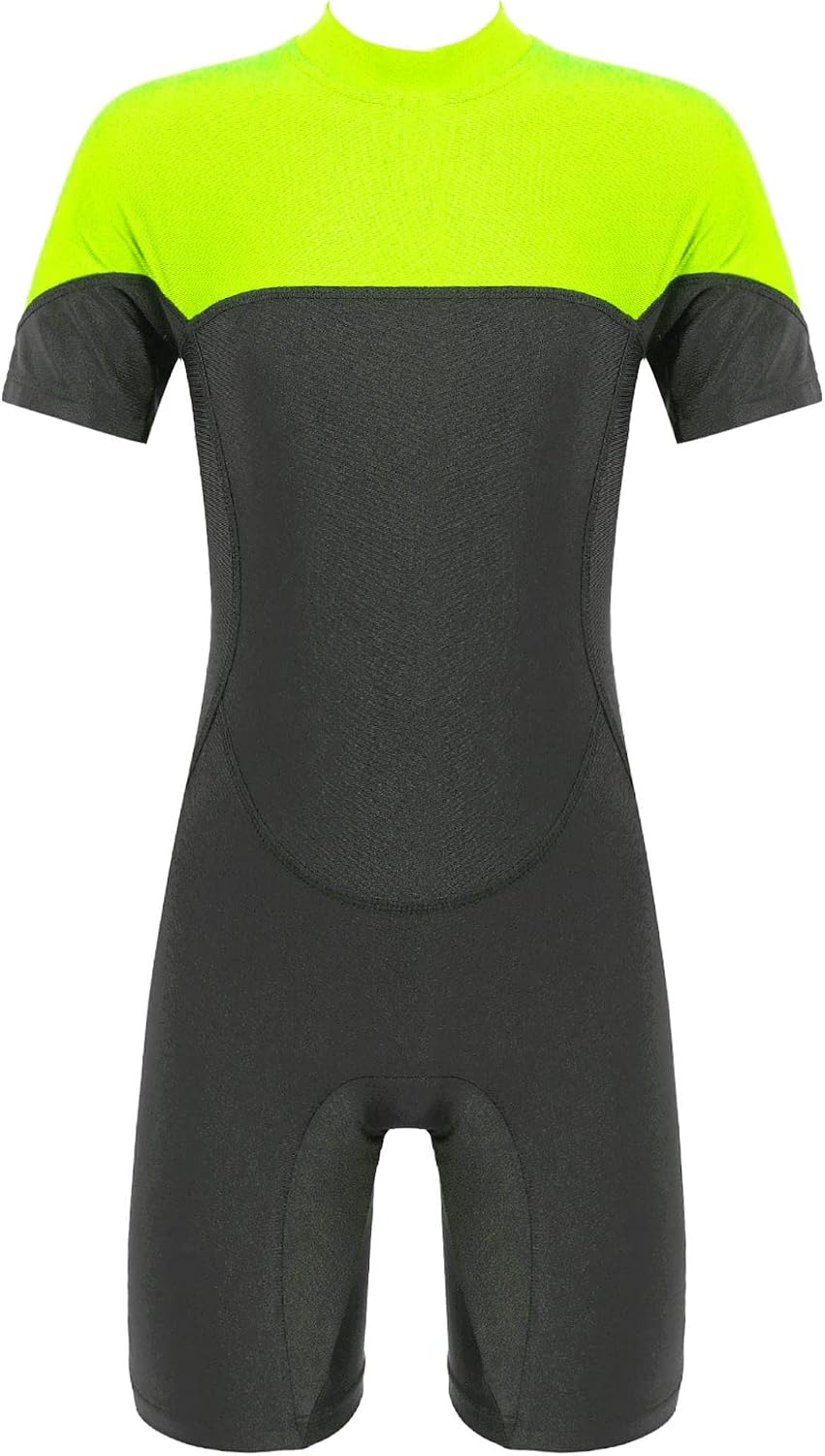Kids Girls Boys One Piece Rash Guard Swimsuits Water Sport Short Swimwear UPF 50+ UV Protection