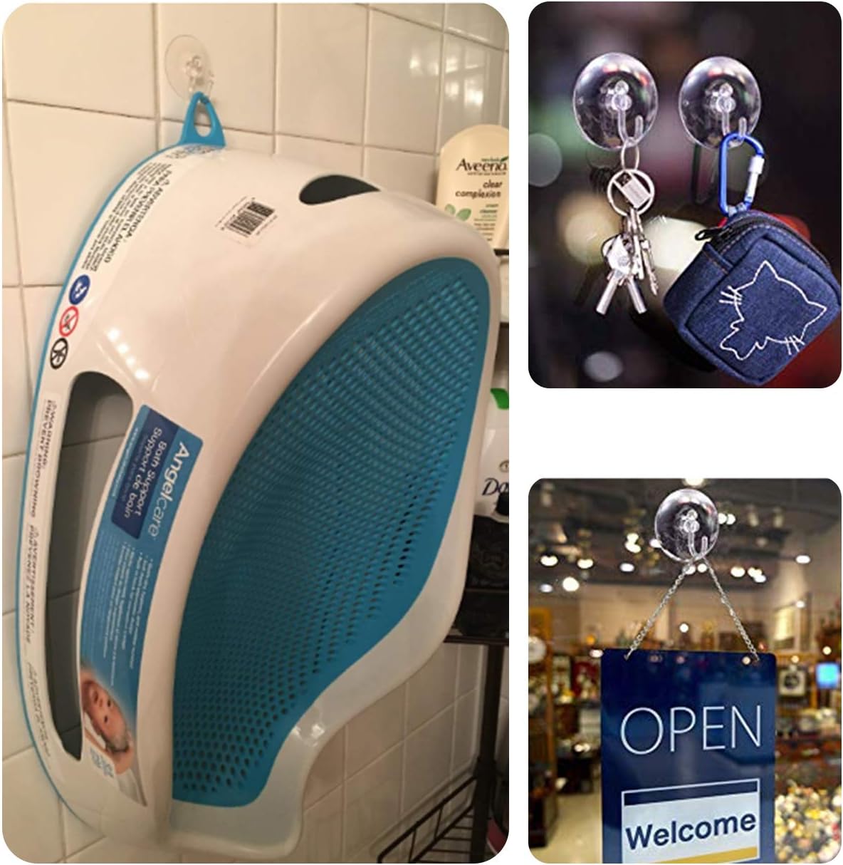 Hоttеѕt Sаlеѕ Suction Cup Hooks Clear Plastic Sucker Pads for Window Glass Shower Bathroom Kitchen Wall with 4 Styles 60 mm 50 mm 40 mm 30 mm Support Festivals Parties Events Theme Carnival Decorations (30 mm)