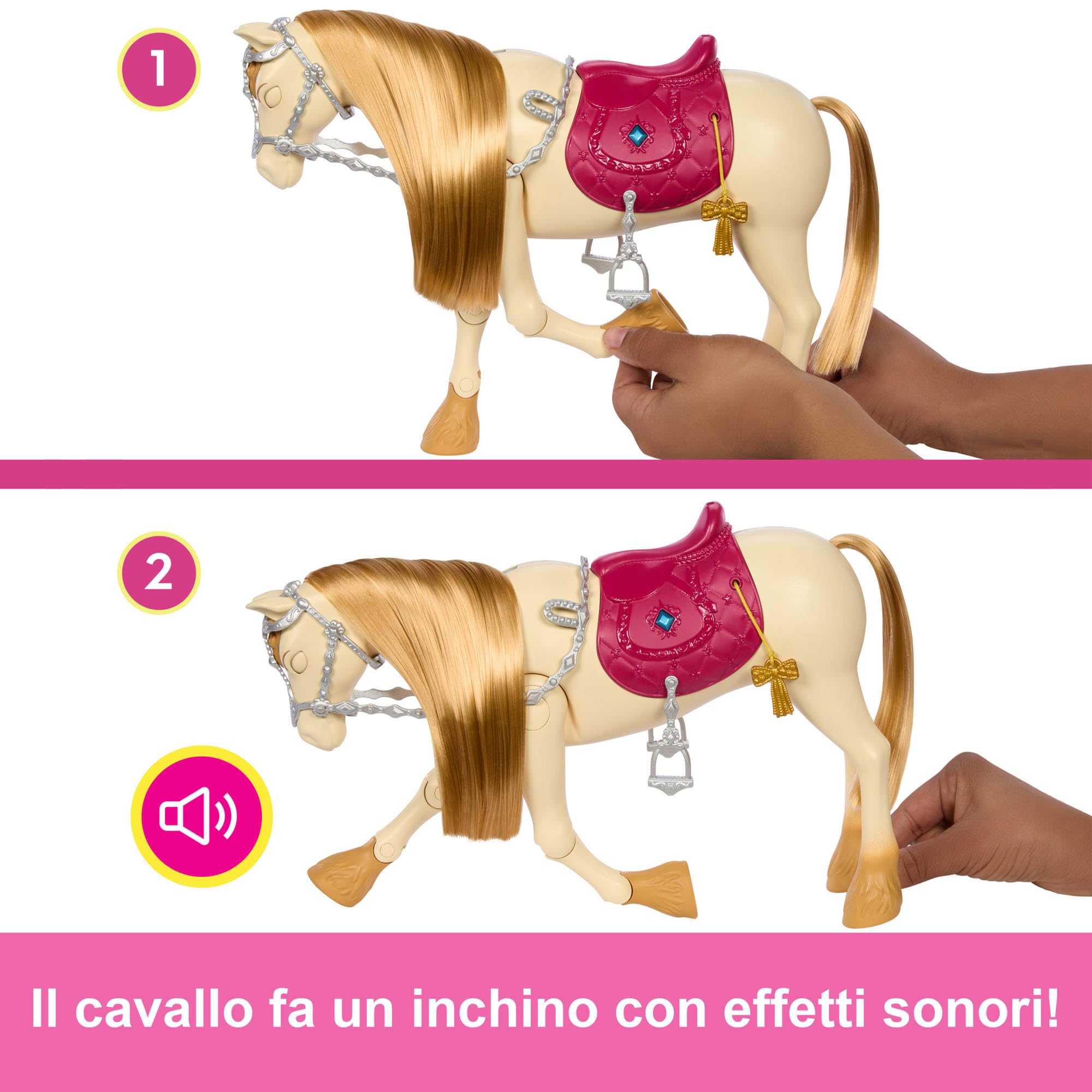 Barbie - Tornado, cavallo interattivo con luci, musica e accessori, balla e nitrisce, ispirato alla serie Netflix I misteri ricerca del cavallo scomparso, 3+ anni, HXJ42