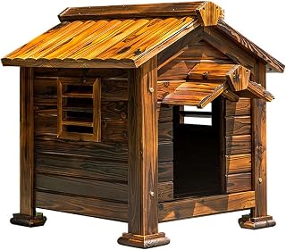 hölzerne Hundehütte für Hunde draußen wetterfest Holz Indoor Outdoor Haustier Katzenhaus Hundehaus Haustierhaus Haustier Haus
